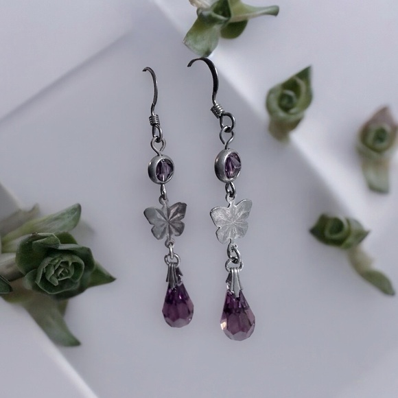 Jewelry - 🦋Butterfly Purple Earrings 🦋